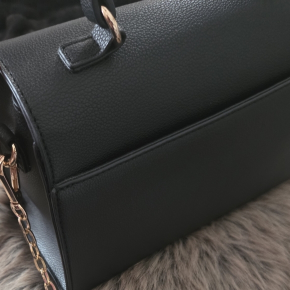 Anne Klein Black Satchel with Gold Accents - Picture 7 of 9